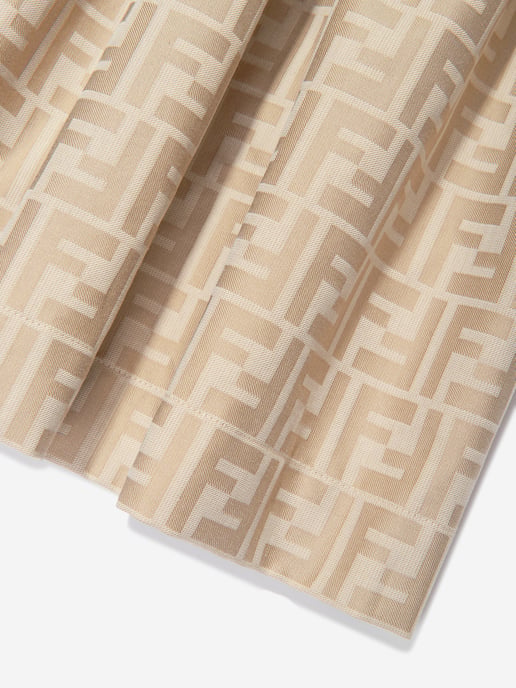 Vestido Jacquard FF de Fendi para Niñas en Beige - Image 4