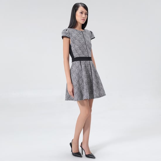 Geometric print skater dress and jersey garnish - Image 3