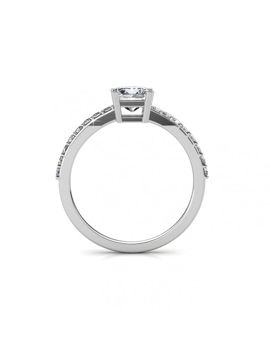Anillo Cuadrado Simple - Plata y Cristal - Image 5