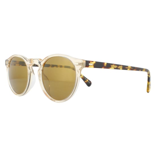 Gafas de sol Oliver Peoples Round para hombre en carey oscuro buff con espejo dorado. - Image 2
