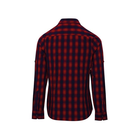 Premier Womens/Ladies Mulligan Checked Long-Sleeved Shirt (Red/Navy) - Image 2