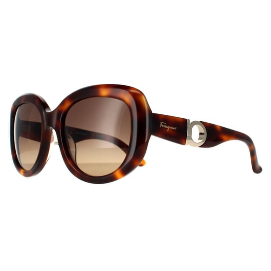 Gafas de sol ovaladas para mujer de carey marrón degradado Salvatore Ferragamo - Image 2