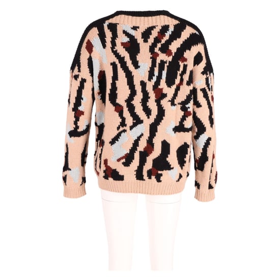 Chloe Printed Chunky Knit Sweater in Multicolor Cashmere - Image 6