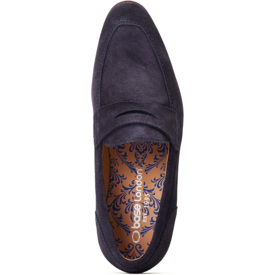 Base London Bruno Leather Men's Navy Loafers - Image 4