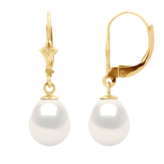 DIADEMA - Earrings - Yellow Gold and Real Freshwater Pearls
