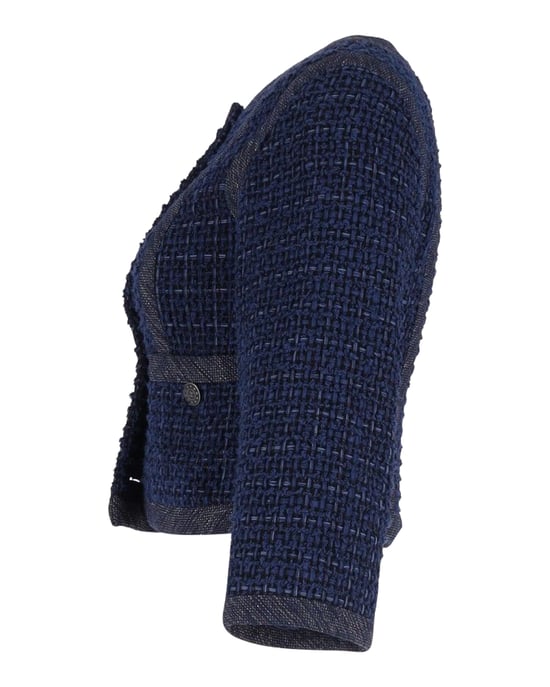 Chanel Evening Jacket in Navy Blue Cotton - Image 2