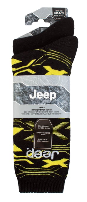 Calcetines Bamboo para hombre, suaves y transpirables, estilo acanalado - Negro / Amarillo - Image 2