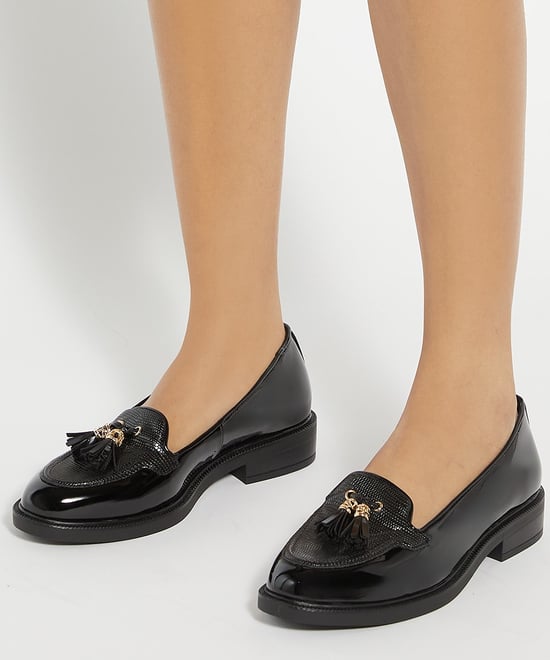 Dune Ladies Wf Grape - Wide Fit Patent Tassel Loafers