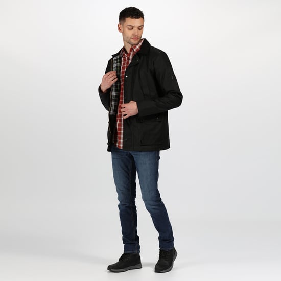 Regatta Mens Country Wax Jacket (Black) - Image 5