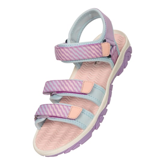 Mountain Warehouse Childrens/Kids Tonal Stripe 3 Touch Fastening Strap Sandals (Purple) - Image 4