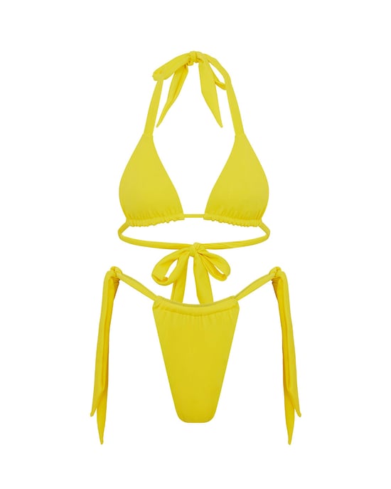 Yellow Triangle Bikini Top