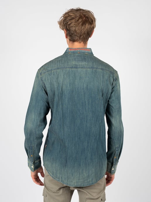 Guess Camisa del hombre azul, verde - Image 4