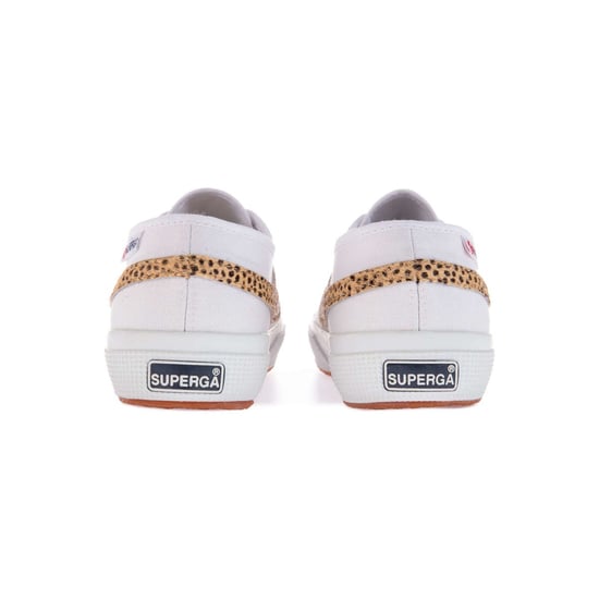 Superga Womens/Ladies Cheetah Print Cowhide Leather Trainers (White)