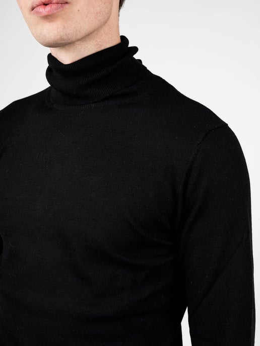 Xagon Man Suéter Turtleneck del hombre negro - Image 5