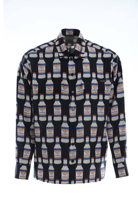 Camisa de Botellas de Seda para Hombre de Dolce & Gabbana - Image 1