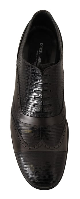 Zapatos de vestir Oxford para hombre de cuero de lagarto marrón Dolce & Gabbana - Image 6