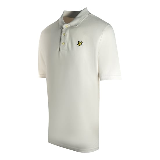 Lyle & Scott Polo texturizado con ribetes en color niebla claro - Image 2