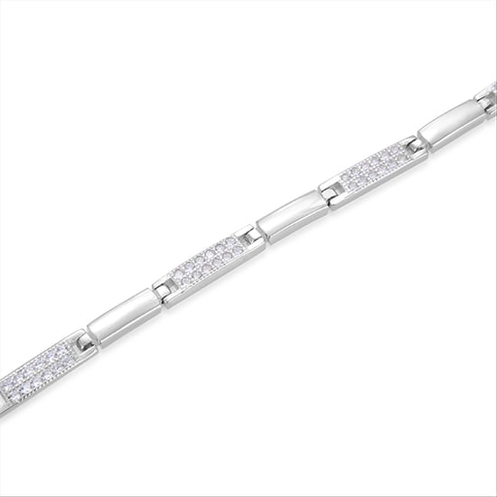 Luxenter kinusi bracelet in 925 sterling silver and shiny rhodium-plated zirconia finish