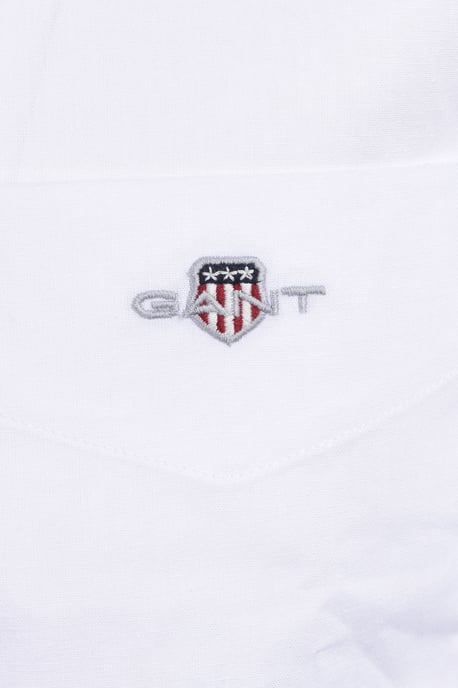 Gant Reg Cotton Linen Long Sleeve Shirt White