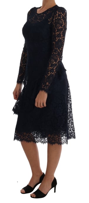 Vestido de Encaje Floral Azul Taormina de Dolce & Gabbana - Image 2