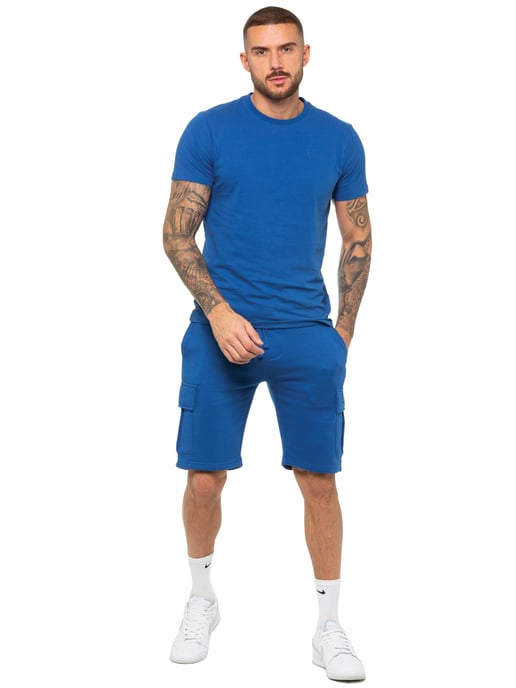Enzo | Conjunto de chándal con camiseta y pantalón corto para hombre - Azul - Image 5