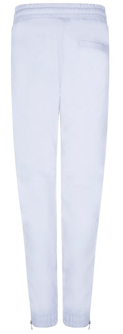 Women's White Real Nappa Leather Trousers Joggers