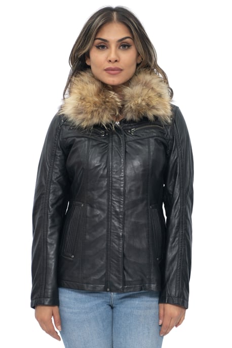 Womens Leather Parker Jacket-Arvada