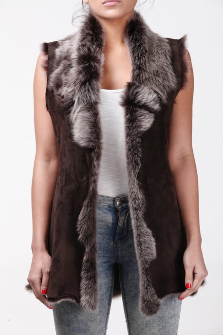 Women's Toscana Sheepskin Long Gilet-Sorocaba