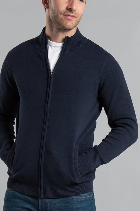 Recycled Cotton Blend Zip-Through Cardigan