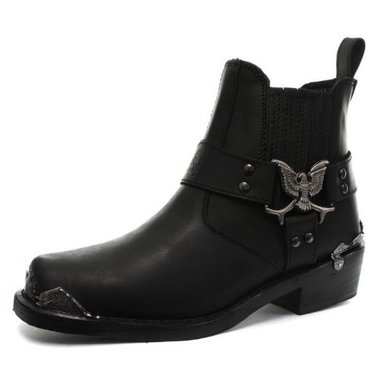 Botas de vaquero y motero negras para hombre Grinders - Eagle Lo - Image 2