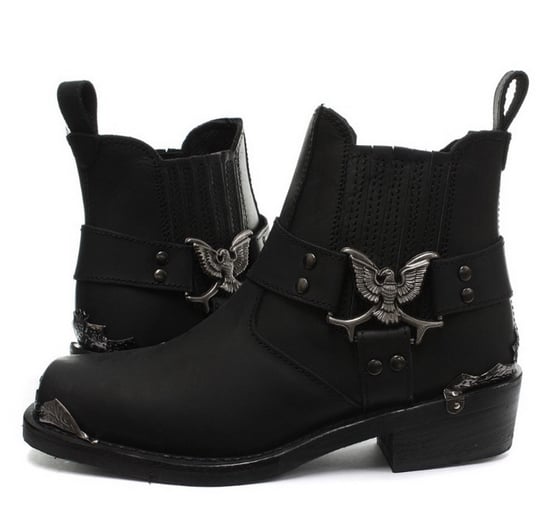 Botas de vaquero y motero negras para hombre Grinders - Eagle Lo - Image 4