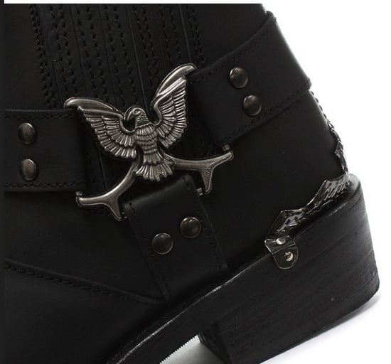 Botas de vaquero y motero negras para hombre Grinders - Eagle Lo - Image 5