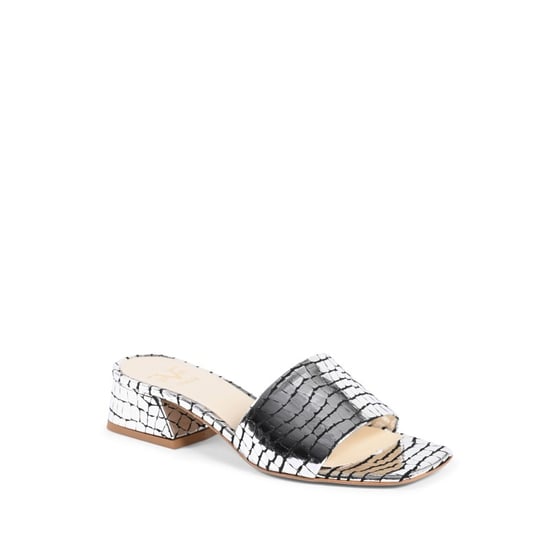 19V69 Italia Womens Sandal Silver NEPER PITONE STAMP NERO ARGENTO