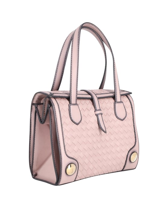 Bottega Veneta Double-Handle Woven Tote Bag in Pink Calfskin Leather - Image 2