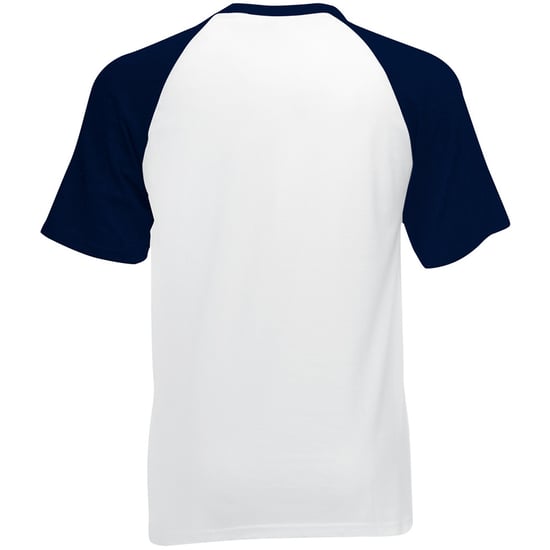 Fruit Of The Loom Mens Short Sleeve Baseball T-Shirt (White/Deep Navy)