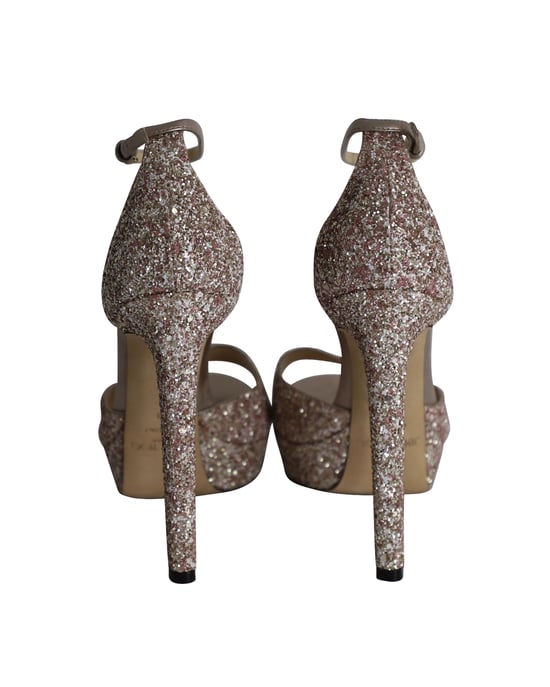 Jimmy Choo Platform Sandals in Pink Glitter - Image 4