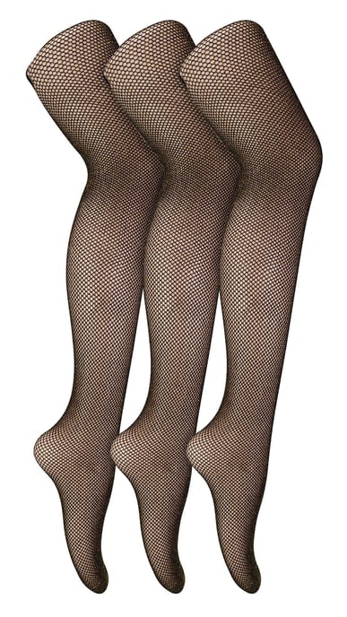 3 Pares Multipack Mallas de Red para Mujer | Snob de Calcetines | Medias con Estilo Ideal para Fiesta de Baile - Negro / Oro - Image 1