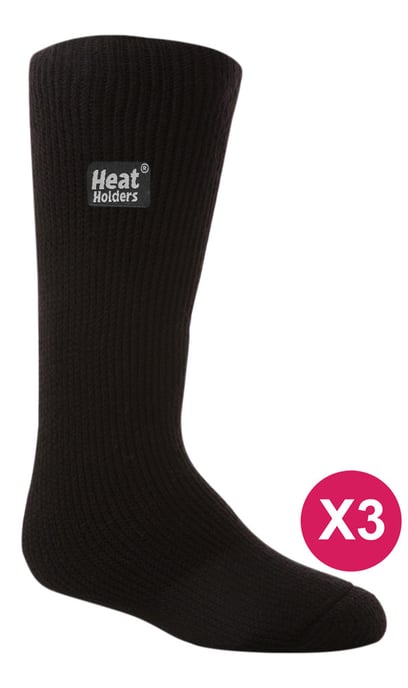 Calcetines Térmicos Niños Invierno | 3 Pares Mutlipack | Calentadores | Rodilla Alta | Bota de Agua | Caminar - Negro - Image 1