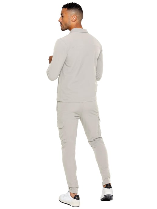 Enzo | Conjunto de chándal Cargo Shacket para hombre - Piedra - Image 3