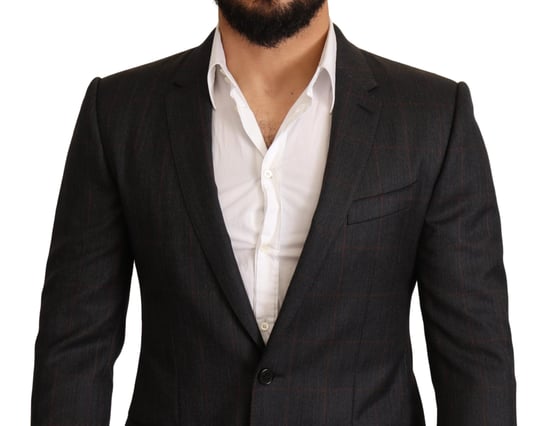 Blazer de lana gris a cuadros para hombre de Dolce & Gabbana ajuste slim - Image 4