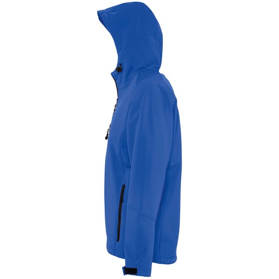 SOLS Mens Replay Hooded Soft Shell Jacket (Breathable, Windproof And Water Resistant) (Royal Blue) - Image 3