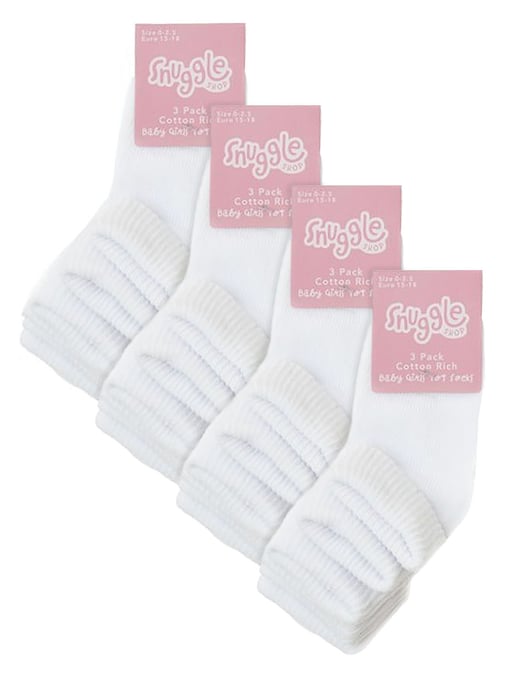 Calcetines de algodón de bebé | Pack de 6 pares | Calcetines divertidos para niño y niña - Blanco - Image 2