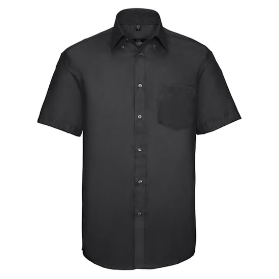 Russell Collection Mens Classic Ultimate Non-Iron Short-Sleeved Shirt (Black) - Image 1