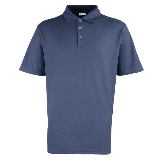 Premier Mens Pique Stud Front Polo Shirt (Navy) - Image 1