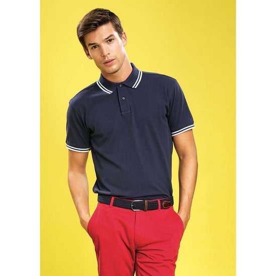 Asquith & Fox Mens Classic Fit Tipped Polo Shirt (Navy/ White) - Image 3