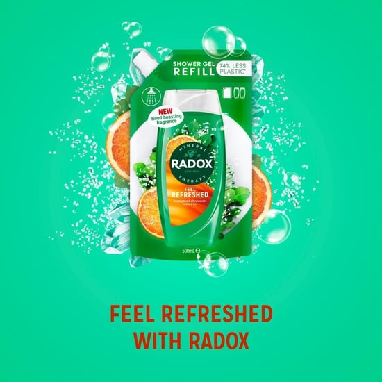 Radox Mineral Therapy Shower Gel Refill Pouch Feel Refreshed 500ml, 5 Pack