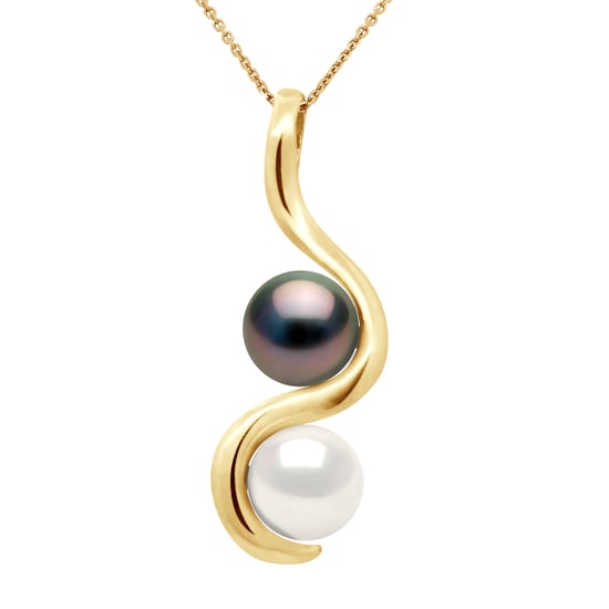 Tú y yo colgante Tahitian Tahitian Cultured Pearls and Freshwater 8-9 mm de oro blanco Ronda - Image 1