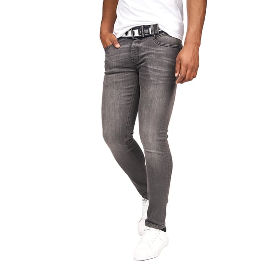 Crosshatch Mens Barbeck Slim Jeans (Washed Grey) - Image 4