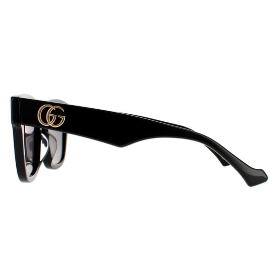 Gafas de sol rectangular para mujeres Gucci en negro y gris - Image 3