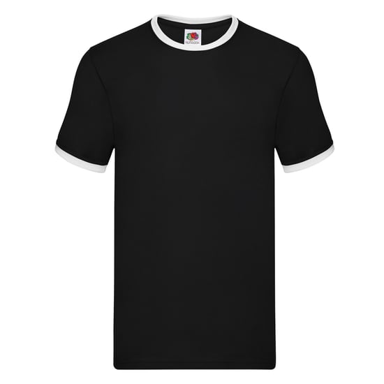 Fruit of the Loom Mens Ringer Contrast T-Shirt (Black/White) - Image 1